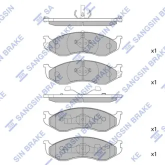 Колодки гальмівні передні Kia Carnival, Jeep Cherokee HI-Q Hi-Q (SANGSIN) SP1112