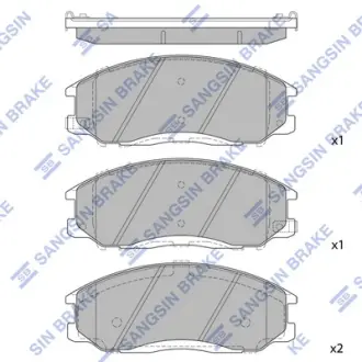 Колодки гальмівні Santa Fe (00-) перед (58101-26A00)  Sangsin Hi-Q (SANGSIN) SP1115