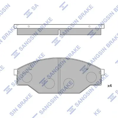 Колодки тормозные передние Toyota Hi-Lux Hi-Q (SANGSIN) SP1121 (фото 1)