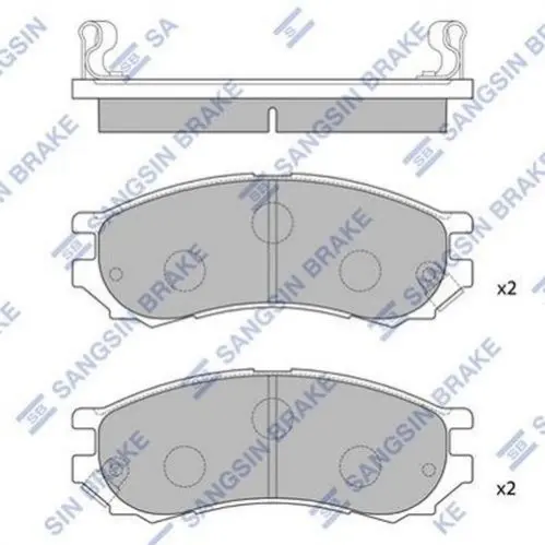 Колодка гальм. NISSAN PRIMERA (P10) 1.6I, 2.0D GS,LS,LX,SLX 90-96 передн. (вир-во SangSin) Hi-Q (SANGSIN) SP1128 (фото 1)