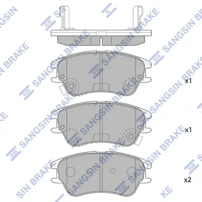 Колодки гальмівні передні Hyundai Atos (-03) HI-Q Hi-Q (SANGSIN) SP1149 (фото 1)