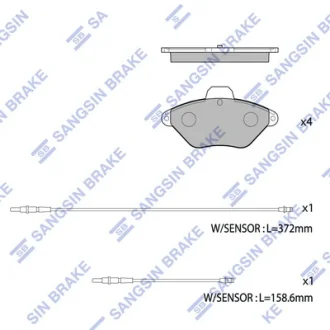 Колодки гальмівні передні Citroen Xantia HI-Q Hi-Q (SANGSIN) SP1253