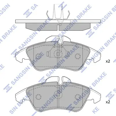 Колодки тормозные передние VW LT28-46 (-06) Hi-Q (SANGSIN) SP1273A (фото 1)