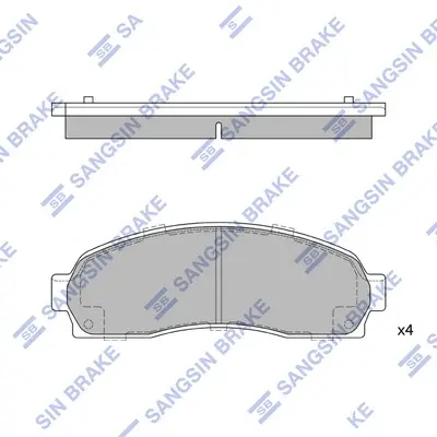 Колодки тормозные передние Ford Explorer (-06), Pontiac Torrent (06-) Hi-Q (SANGSIN) SP1369 (фото 1)