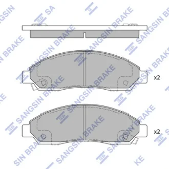 Колодки гальмівні передні Chevrolet Colorado (-08), GMC Caynon (-08) HI-Q Hi-Q (SANGSIN) SP1408