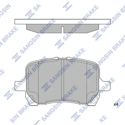 Колодки гальмівні передні Chevrolet Malibu (-08), Cobalt (-08) HI-Q Hi-Q (SANGSIN) SP1444 (фото 1)