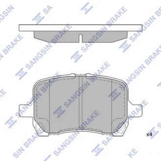 Колодки гальмівні передні Chevrolet Malibu (-08), Cobalt (-08) HI-Q Hi-Q (SANGSIN) SP1444