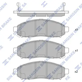 Колодки гальмівні дискові (комплект 4 шт) Hi-Q (SANGSIN) SP1460A
