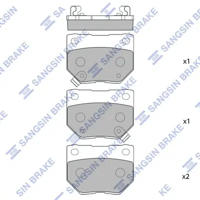 Колодки гальмівні задні Subaru Impreza (06-) HI-Q Hi-Q (SANGSIN) SP1487 (фото 1)