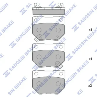 Колодки гальмівні задні Subaru Impreza (06-)  HI-Q Hi-Q (SANGSIN) SP1487