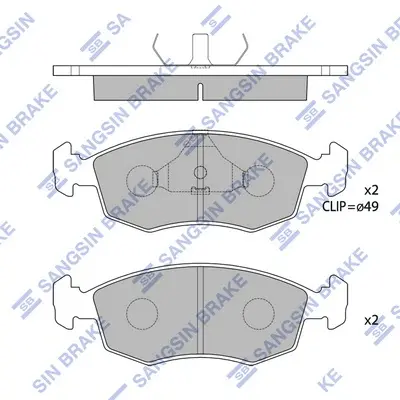 Колодки гальмівні передні Toyota Hi-Ace, Hi-Lux HI-Q Hi-Q (SANGSIN) SP1504 (фото 1)