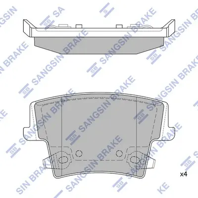 Колодки гальмівні задні (дискові) Chrysler 300 (11-), Dodge Charger (11-) HI-Q Hi-Q (SANGSIN) SP1508 (фото 1)