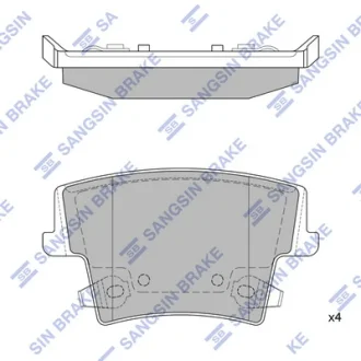Колодки гальмівні задні (дискові) Chrysler 300 (11-), Dodge Charger (11-) HI-Q Hi-Q (SANGSIN) SP1508