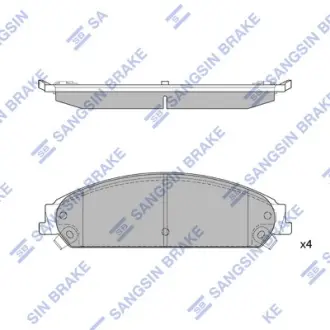 Колодки гальмівні передні Chrysler 300 (11-), Dodge Charger (11-) HI-Q Hi-Q (SANGSIN) SP1509