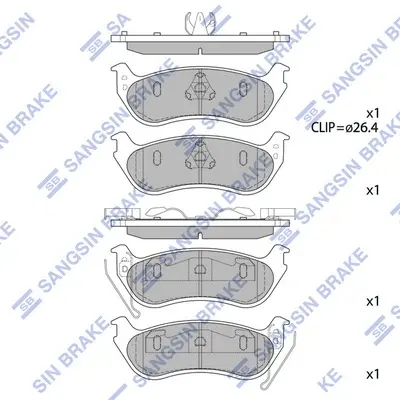 Колодки тормозные задние Ford Explorer (05-) Hi-Q (SANGSIN) SP1511 (фото 1)
