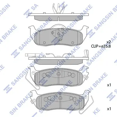 Колодки гальмові дискові задні Hi-Q (SANGSIN) SP1512 (фото 1)