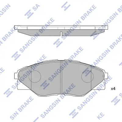 Колодки гальмівні передні Toyota Hilux III (05-) HI-Q Hi-Q (SANGSIN) SP1544 (фото 1)