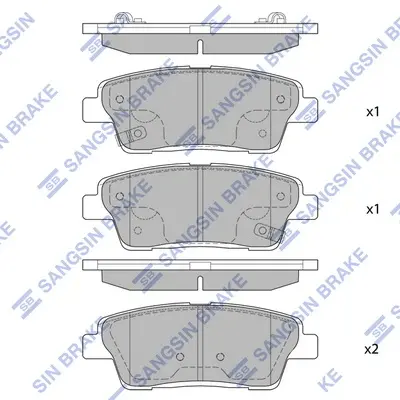 Колодки гальмівні задні Hyundai Genesis (12-), KIA K9 (12-) HI-Q Hi-Q (SANGSIN) SP1546 (фото 1)