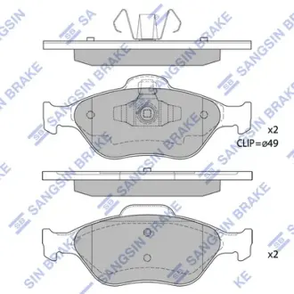 Колодки гальмові дискові передні Hi-Q (SANGSIN) SP1565