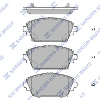 Колодки гальмівні передні Nissan Primera (P12) (02-)  HI-Q Hi-Q (SANGSIN) SP1582A