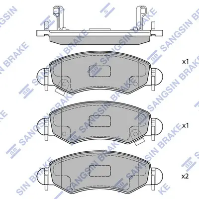 Колодки тормозные передние Opel Agila (A) (-07), Subaru Justy III (G3X) (-07), S Hi-Q (SANGSIN) SP1601 (фото 1)