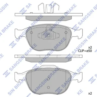 Колодки гальмівні передні Ford Focus (02-), Transit Connect (10-)  HI-Q Hi-Q (SANGSIN) SP1623