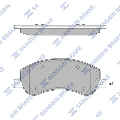 Колодки гальмівні передні VW Amarok (10-) HI-Q Hi-Q (SANGSIN) SP1675A (фото 1)