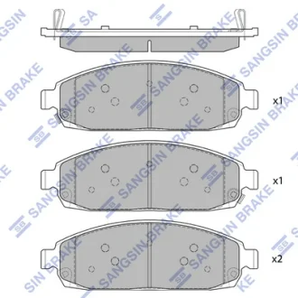 Колодки тормозные передние Jeep Grand Cherokee (05-) Hi-Q (SANGSIN) SP1676