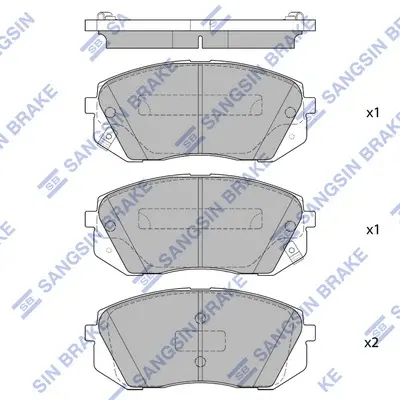 Колодки гальмівні передні Hyundai Sonata (LF) 17INCH (14-) HI-Q Hi-Q (SANGSIN) SP1683 (фото 1)