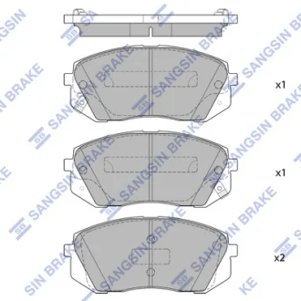 Колодки гальмівні передні Hyundai Sonata (LF) 17INCH (14-)  HI-Q Hi-Q (SANGSIN) SP1683