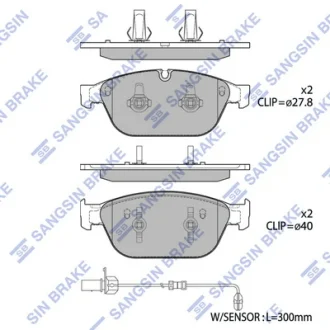 Колодки гальмівні передні Audi A6 (11-), A7 (11-), Q5 (8R) (13-) HI-Q Hi-Q (SANGSIN) SP1694