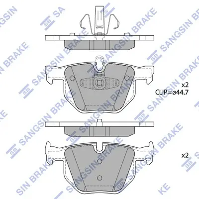 Колодки гальмівні задні (дискові) BMW 3 (E90) (05-) HI-Q Hi-Q (SANGSIN) SP1696 (фото 1)
