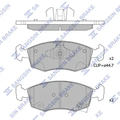 Колодки гальмівні передні Fiat 500 (12-) HI-Q Hi-Q (SANGSIN) SP1697 (фото 1)