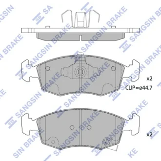 Колодки гальмівні передні Fiat 500 (12-)  HI-Q Hi-Q (SANGSIN) SP1697