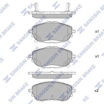 Колодки тормозные передние Toyota Auris (NZE18) (12-), Corolla (NZE16) (12-) Hi-Q (SANGSIN) SP1700A (фото 1)