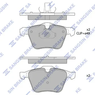 Колодки гальмівні передні Ford Mondeo (08-)  HI-Q Hi-Q (SANGSIN) SP1702