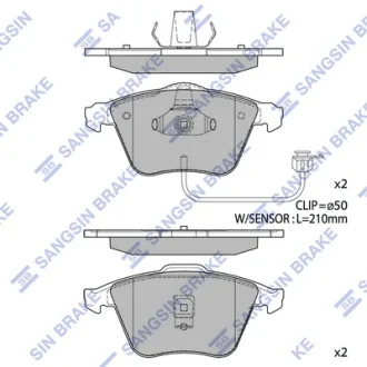 Колодки гальмівні передні Audi A6 (4B2,C5) (-05)  HI-Q Hi-Q (SANGSIN) SP1705