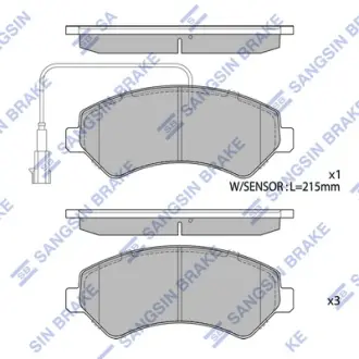 Колодки гальмові дискові передні Hi-Q (SANGSIN) SP1716A