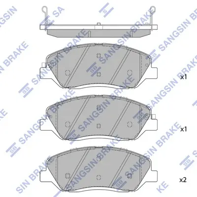 Колодки тормозные передние KIA Carnival (07-) Hi-Q (SANGSIN) SP1733 (фото 1)