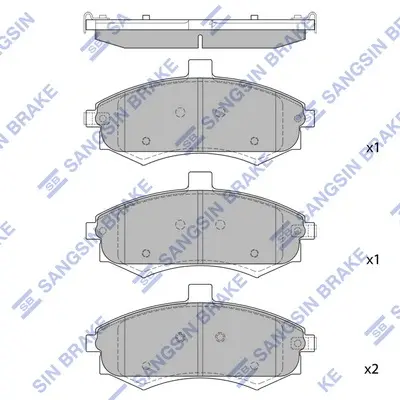 Колодки гальмівні передні Hyundai Elantra (02-) HI-Q Hi-Q (SANGSIN) SP1734 (фото 1)