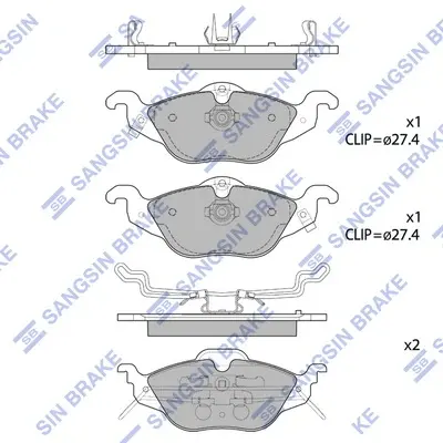 Колодки гальмівні передні Opel Astra G (-04) HI-Q Hi-Q (SANGSIN) SP1738 (фото 1)