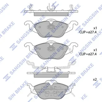 Колодки гальмівні передні Opel Astra G (-04)  HI-Q Hi-Q (SANGSIN) SP1738
