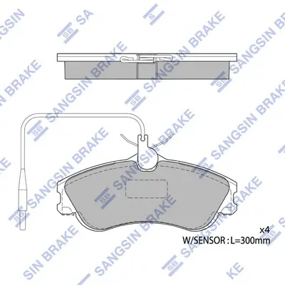 Колодки гальмівні передні Citroen Berlingo (MF) (-02), Xsara (-00), Peugeot 306 (-02), Partner (-08) HI-Q Hi-Q (SANGSIN) SP1743 (фото 1)