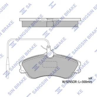 Колодки гальмівні передні Citroen Berlingo (MF) (-02), Xsara (-00), Peugeot 306 (-02), Partner (-08) HI-Q Hi-Q (SANGSIN) SP1743