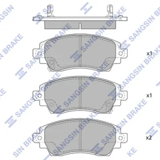 Колодки гальмівні передні Toyota Corolla (E11) (-02) HI-Q Hi-Q (SANGSIN) SP1752