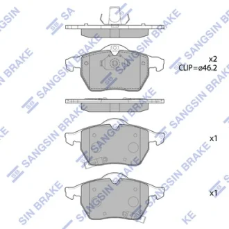 Колодки гальмівні передні Opel Astra G (-05), Zafira (02-), SAAB 9-3 (YS3E) (97-) HI-Q Hi-Q (SANGSIN) SP1757