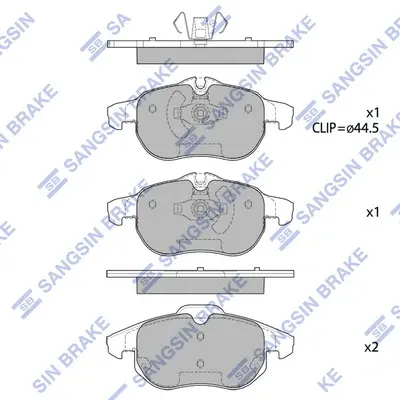 Колодки гальмівні передні Cadillac BLS (06-), Fiat CROMA (194) (05-), Astra H (05-), Vectra C (04-) HI-Q Hi-Q (SANGSIN) SP1758 (фото 1)