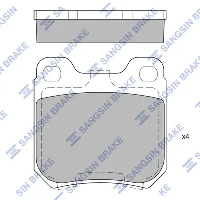 Колодки тормозные задние Opel Omega A, B, Vectra B Hi-Q (SANGSIN) SP1760 (фото 1)