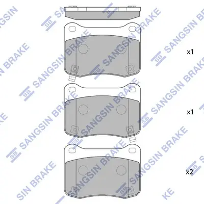 Колодки гальмівні задні (дискові) Lexus IS F (08-) HI-Q Hi-Q (SANGSIN) SP1776 (фото 1)
