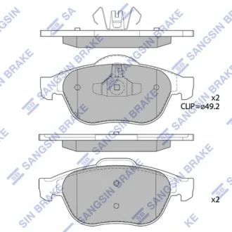 Колодки гальмівні передні Renault Megane II (05-), Scenic II, III (05-) HI-Q Hi-Q (SANGSIN) SP1802